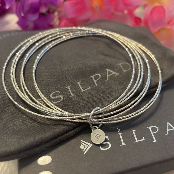 Silpada Sterling Silver ‘Lasting Impression’ Bangle Bracelet Set B3008 - Picture 7 of 16